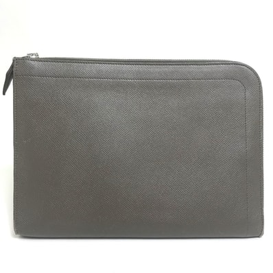エルメス HERMES ジップコンピューター L字ファスナー カバン セカンドバッグ クラッチバッグ エプソン T刻 エトゥープ グレー系