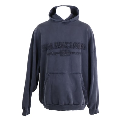 バレンシアガ 【新品同様/国内正規】821861 TSVA フロントロゴ ダメージ加工 プルオーバー パーカー XS