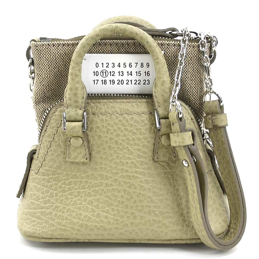 メゾンマルジェラ Maison Margiela ショルダーバッグ ミニショルダーバッグ 5ACベビー レザー ベージュ レディース【中古】 90003i