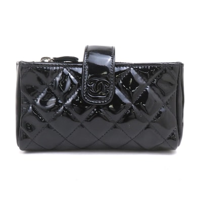 シャネル CHANEL ポーチ パテントレザー ブラック レディース【中古】 e61721a