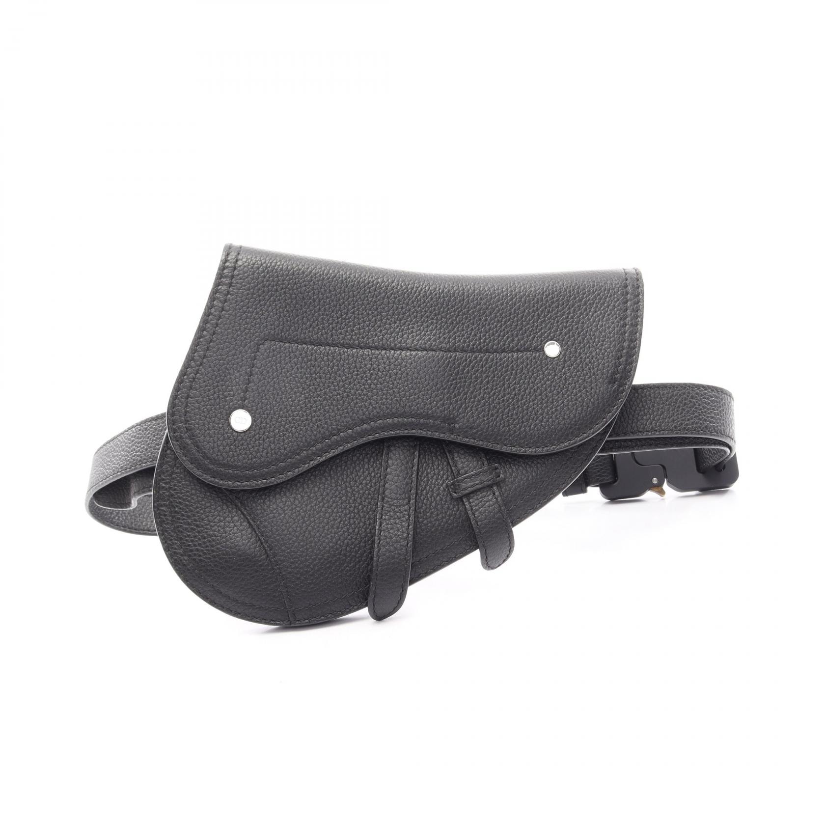 ディオール Dior サドルバッグ ウエストバッグ バッグ レザー メンズ ブラック系 【中古】