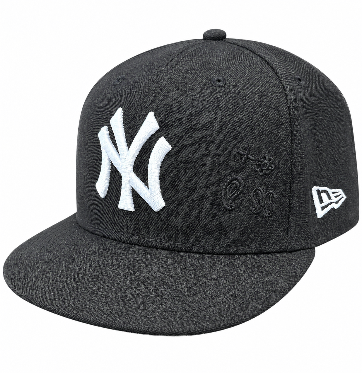 New Era Paisley Embroideryニューヨークヤンキース ブラック 7 1/2