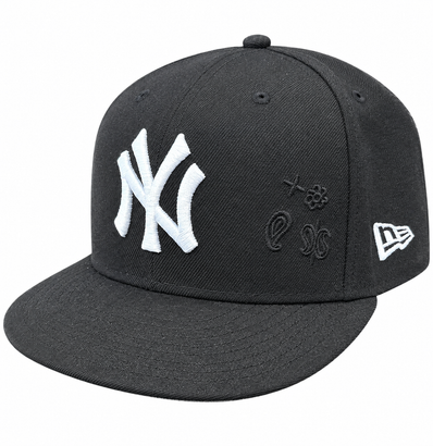 New Era Paisley Embroideryニューヨークヤンキース ブラック 7 1/2