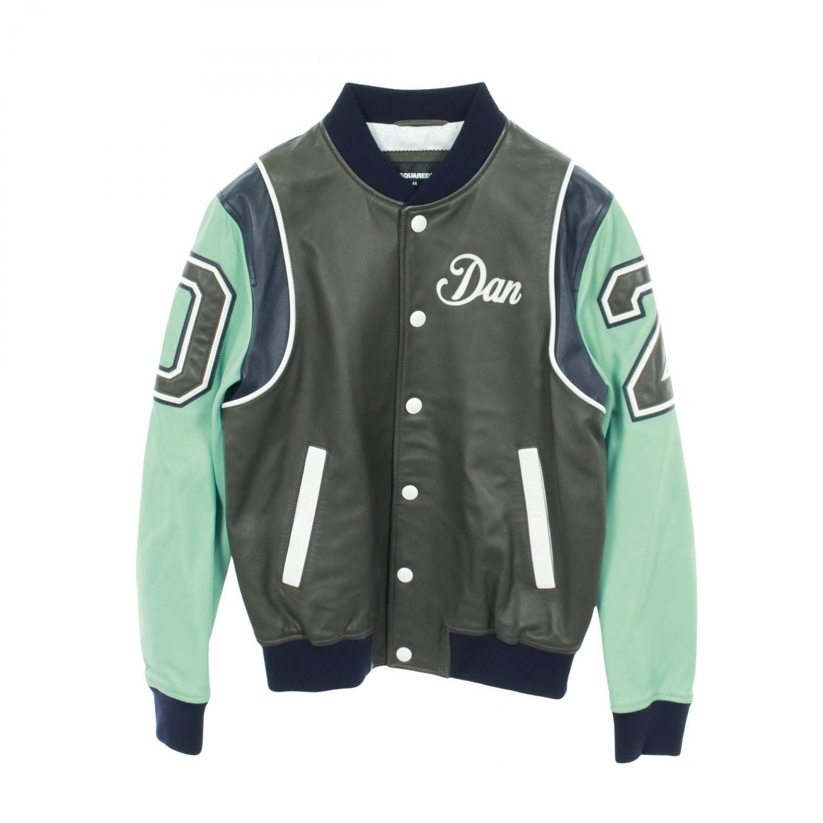 ディースクエアード DSQUARED2 スタジャン 衣料品 アウター レザー メンズ カーキ系 / ネイビー系 / ブルー系 【中古】