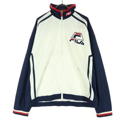 FILA フィラ 90s オールド 長袖 ウインドブレーカー S ホワイト系