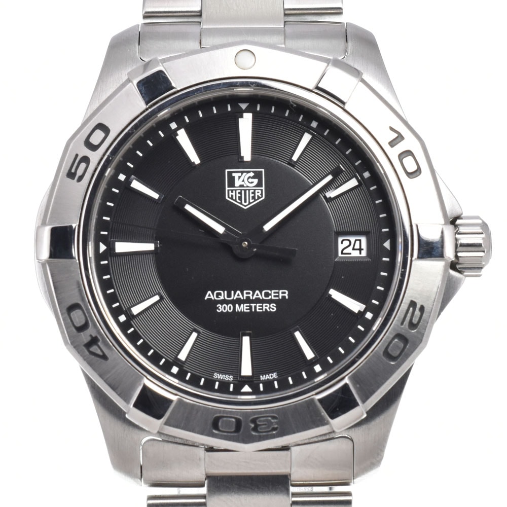 タグホイヤー TAG HEUER WAP1110 アクアレーサー デイト ブラック クォーツ メンズ 良品 保証書付き 腕時計 R#149332