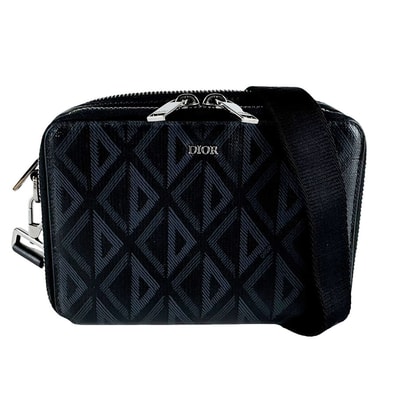 クリスチャンディオール Christian Dior ショルダーバッグ PVCコーティングキャンバス ブラック メンズ【中古】 z10570