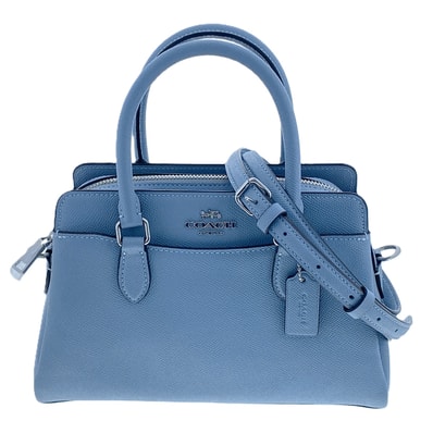 COACH コーチ ミニ ダーシー キャリーオール ハンドバッグ CH297 レザー ブルー レディース【中古】