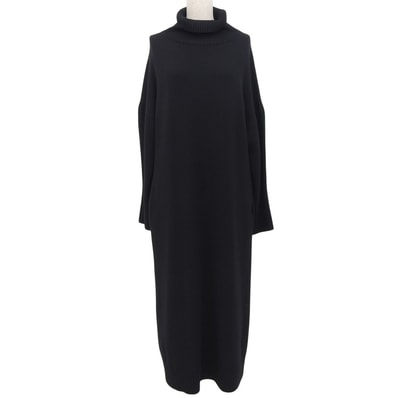 チノ ウール100 ハイネックロングスリーブニットワンピース レディース ブラック F 20WOP500 F