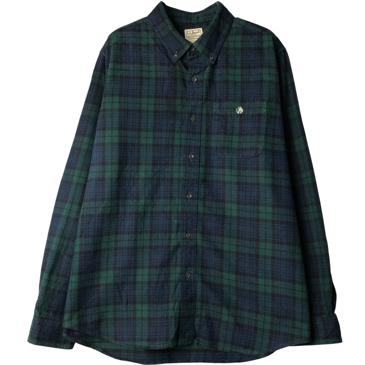 古着 90~00年代 エルエルビーン L.L.Bean TRADITIONAL FIT ブラックウォッチチェック 長袖 ボタンダウン フランネルチェックシャツ メンズL相当 ヴィンテージ/eaa599576