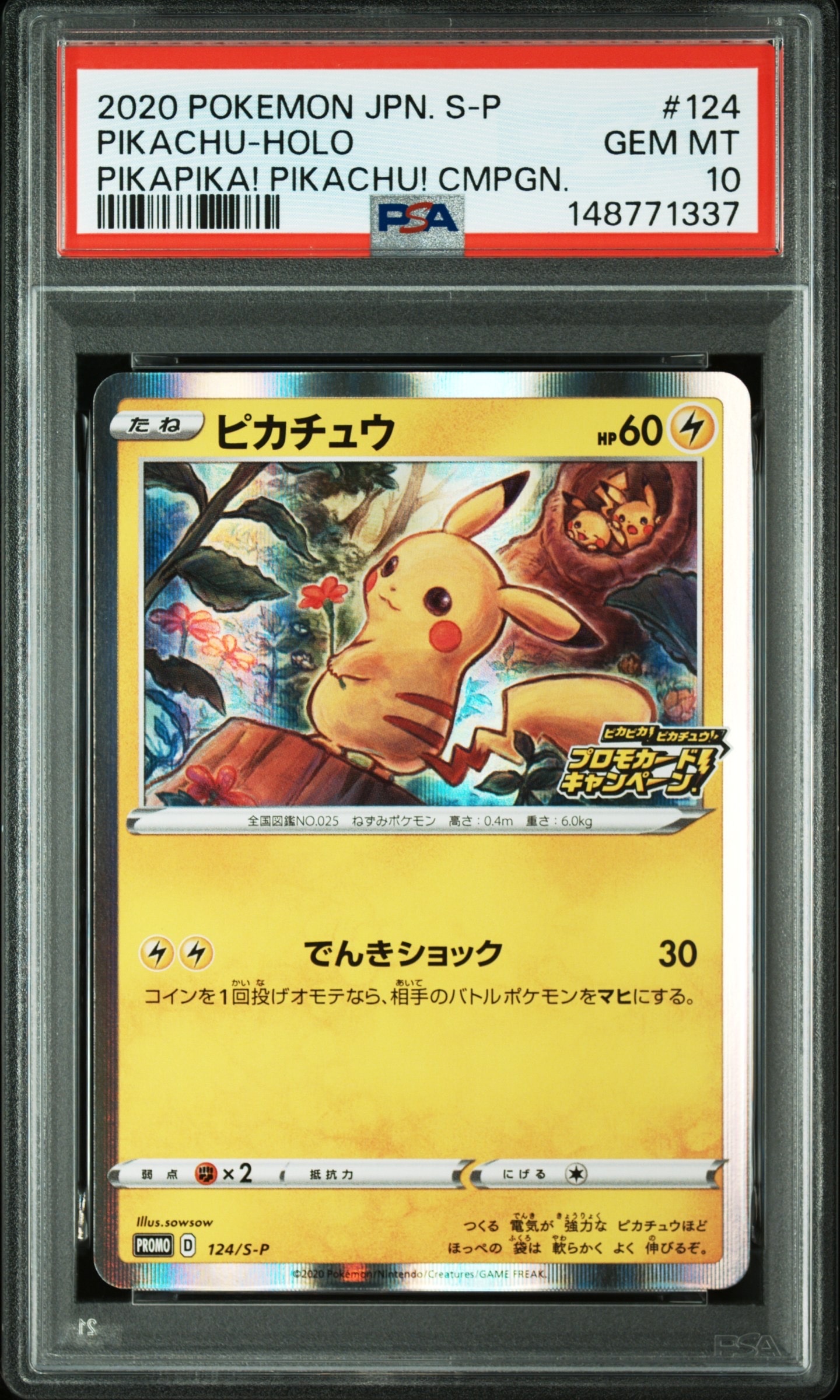 ピカチュウ: プロモ P [S-P 124](ピカピカ!ピカチュウ!プロモカードキャンペーン)
