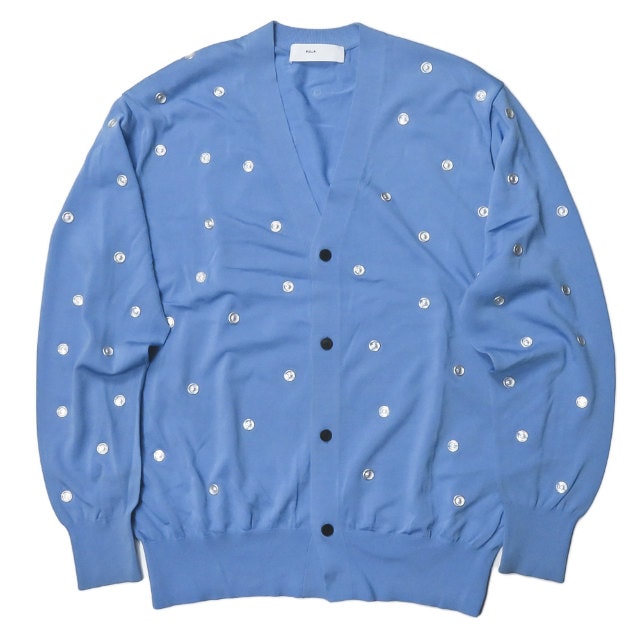 TOGA PULLA トーガ プルラ 21SS Dot knit cardigan ドットニットカーディガン TP11-XO211 36 ブルー メタルパーツ トップス lc31497