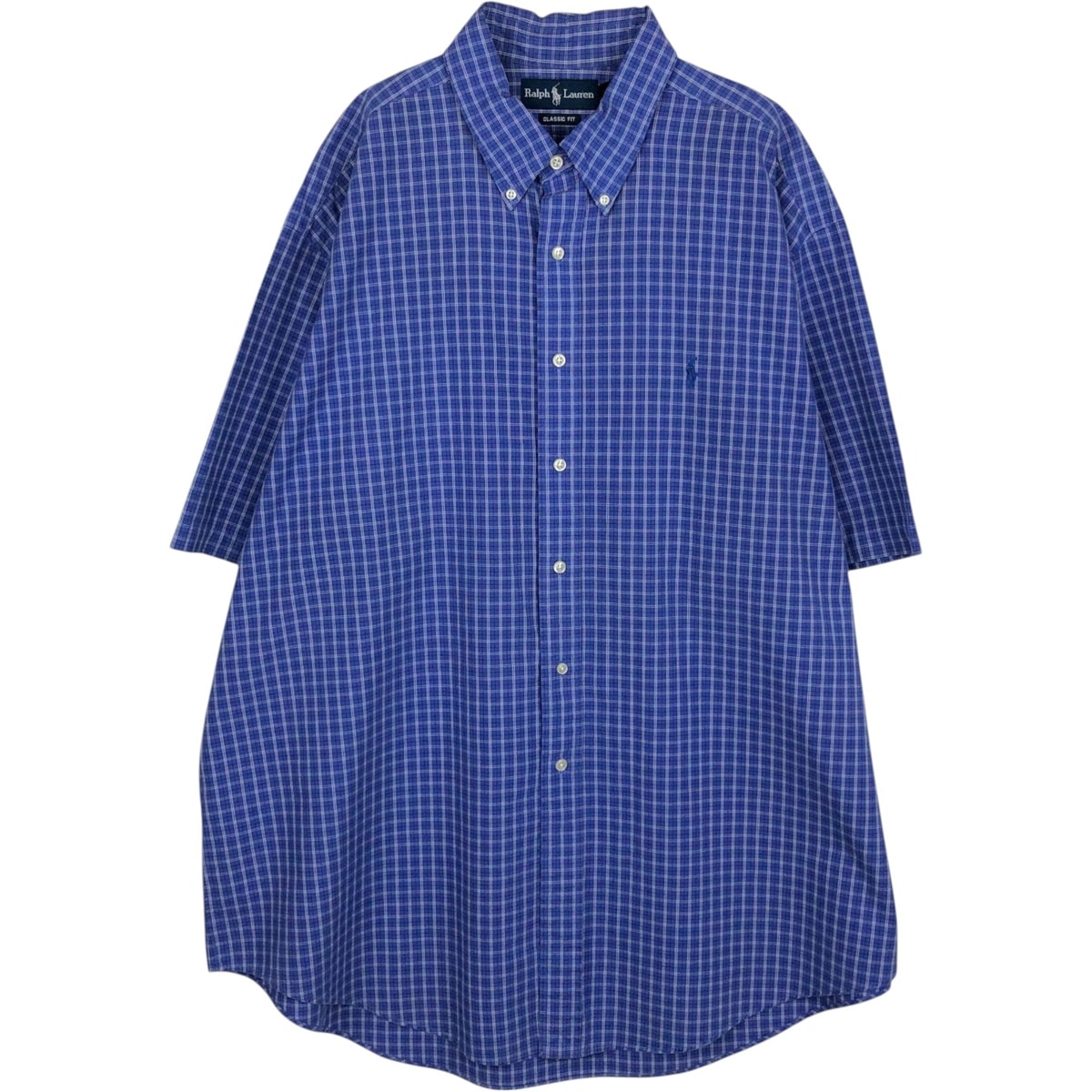 古着 ラルフローレン Ralph Lauren CLASSIC FIT クラシックフィット 半袖 ボタンダウン チェックシャツ メンズXXL相当/eaa623608