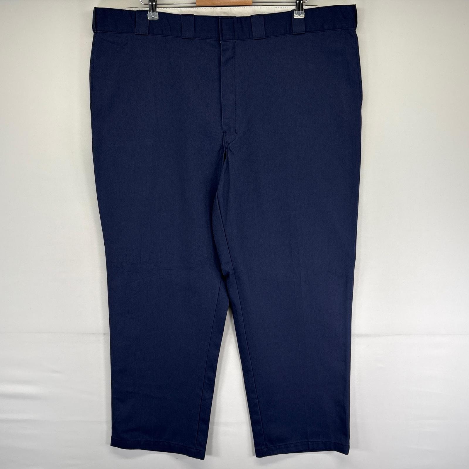 古着 ディッキーズ Dickies パンツ チノパン ジッパーフライ 大きいサイズ スラックス 874 センタープレス w46 L30  ネイビー系 メンズ