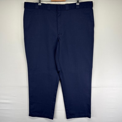 古着 ディッキーズ Dickies パンツ チノパン ジッパーフライ 大きいサイズ スラックス 874 センタープレス w46 L30 ネイビー系 メンズ