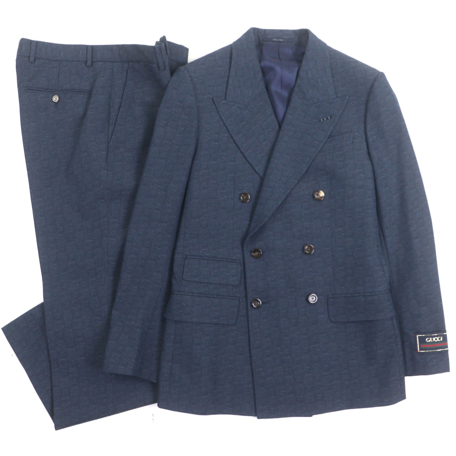未使用品 グッチ セットアップ ネイビー メンズ 44 704187