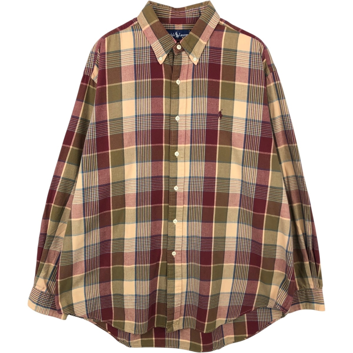 古着 ラルフローレン Ralph Lauren 長袖 ボタンダウンチェックシャツ メンズXL相当/eaa649903