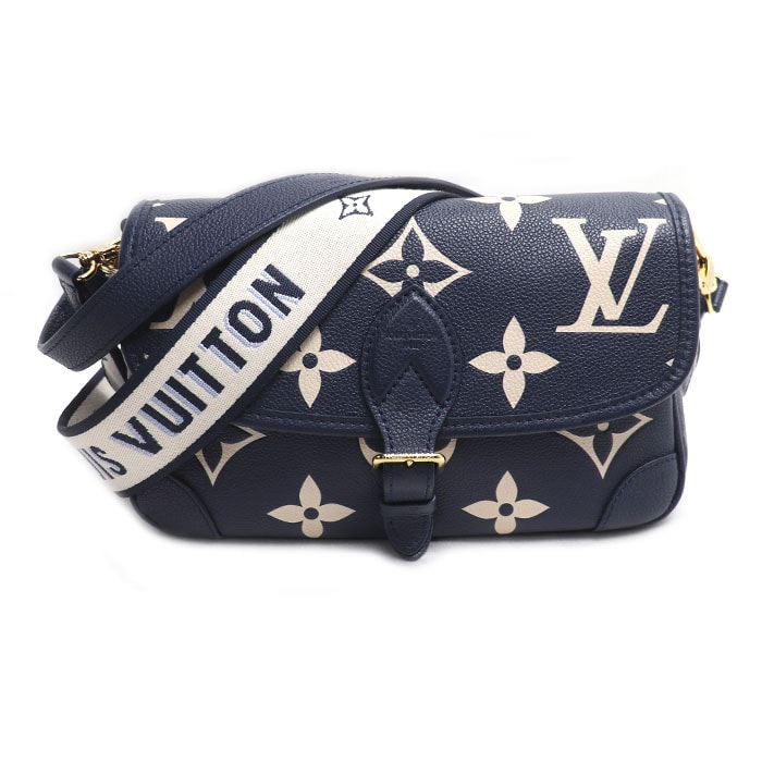 LOUIS VUITTON ルイ・ヴィトン ディアヌNM PM 2Wayショルダーバッグ モノグラムアンプラント ネイビー ベージュ M47161  IC レディース【中古】【美品】