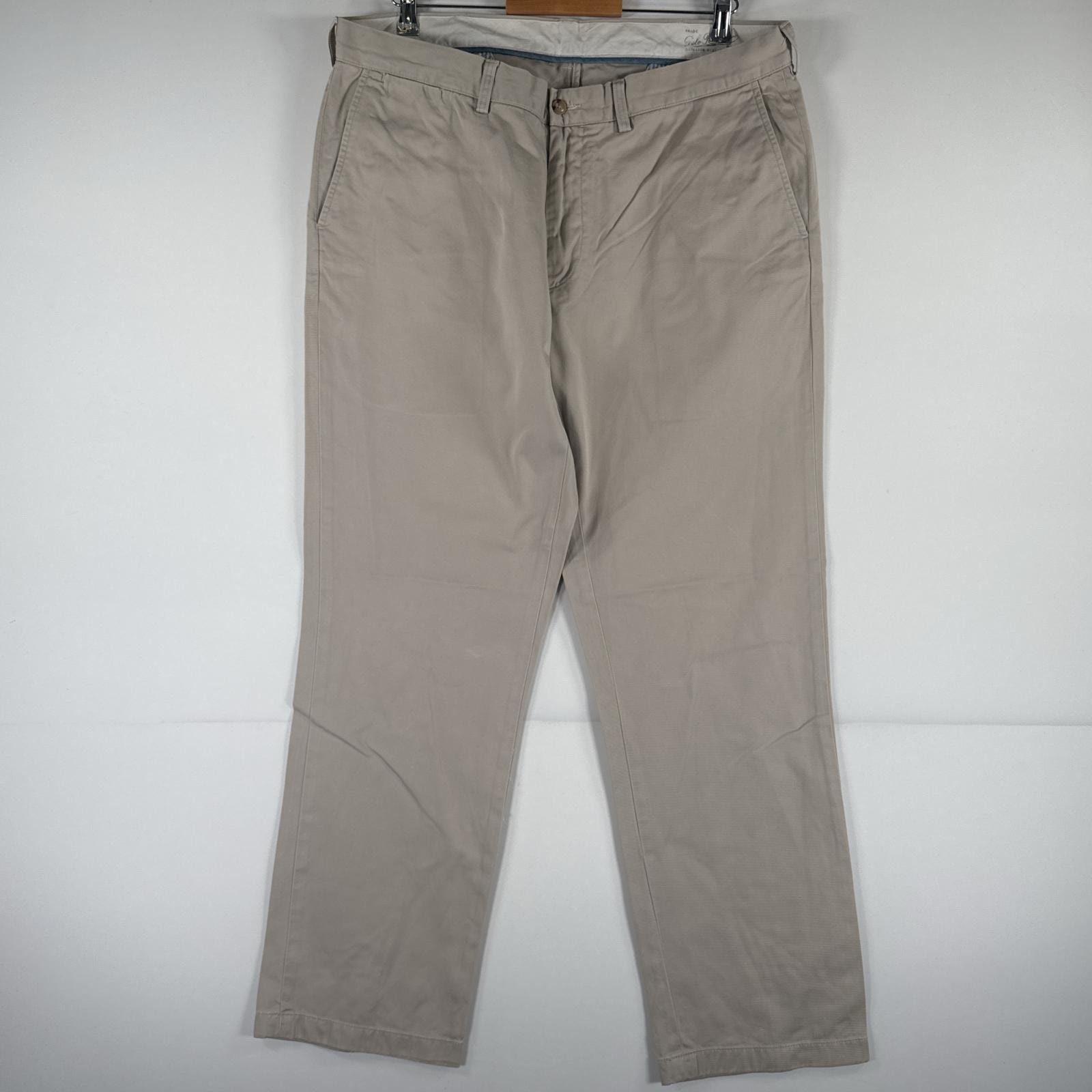 古着 ポロバイラルフローレン Polo by Ralph Lauren チノパンツ チノパン ワンポイント スラックス 大きいサイズ w38 L32  ベージュ メンズ