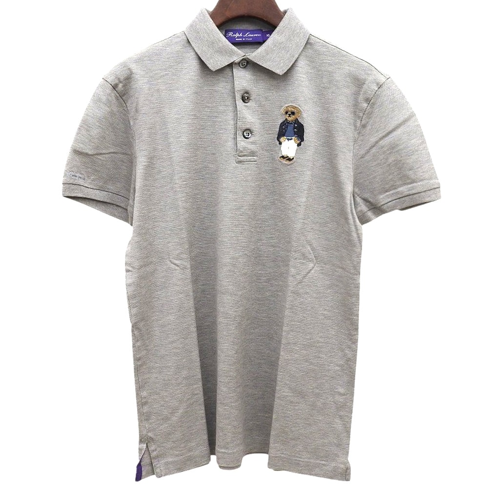 ラルフローレン パープルレーベル ポロベア 半袖 ポロシャツ グレー XS ラルフローレン パープルレーベル ポロベア 半袖 ポロシャツ グレー XS
