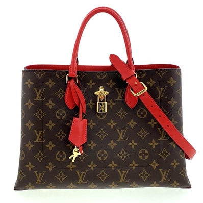 LOUIS VUITTON ルイ・ヴィトン フラワー トートバッグ トートバッグ M43553 モノグラム ブラウン レッド レディース【中古】