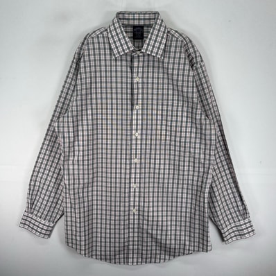 古着 ブルックスブラザーズ Brooks Brothers 長袖シャツ 胸ポケット M グレー系 チェック メンズ