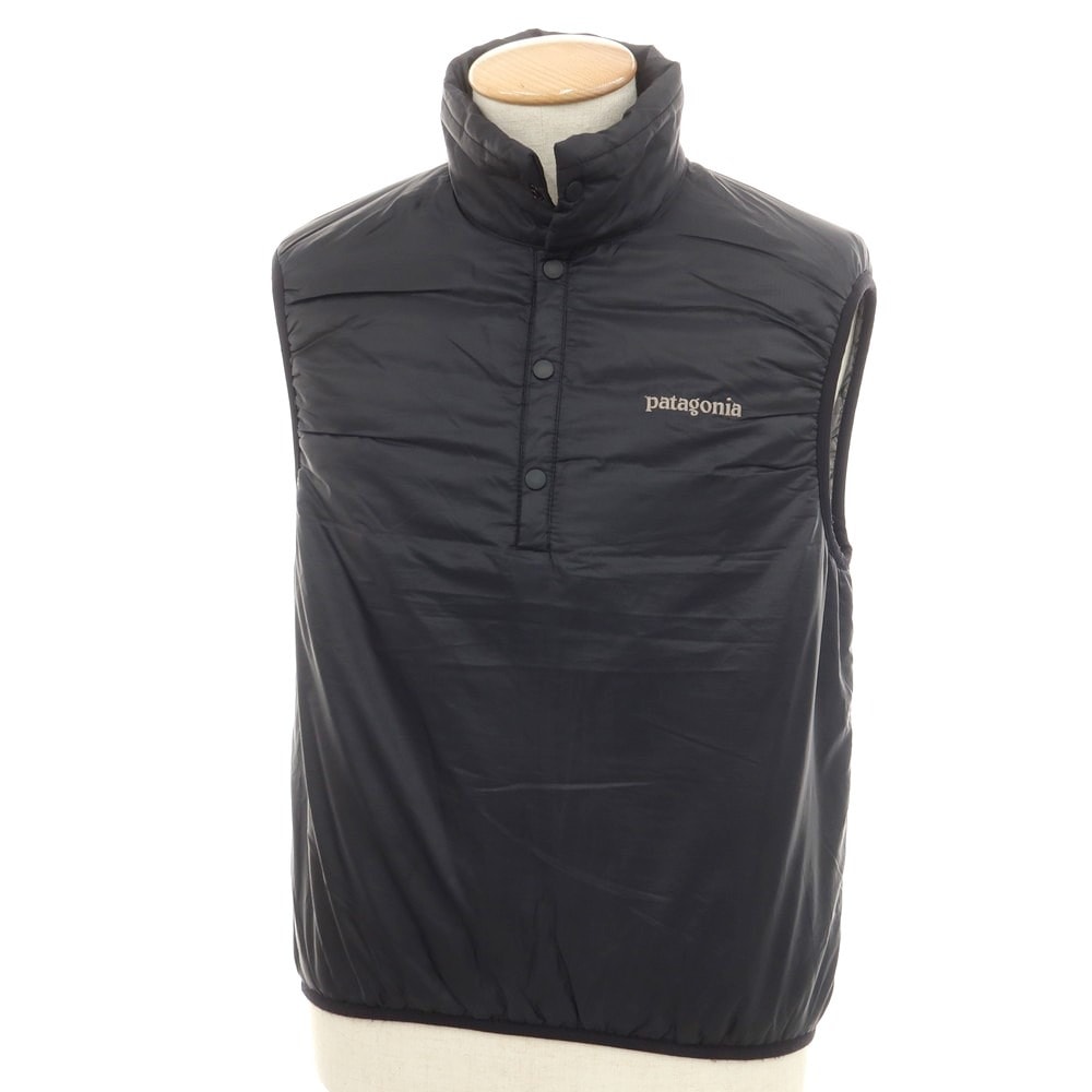【中古】パタゴニア patagonia ポリエステル プルオーバー 中綿ベスト ブラック【サイズXS】【メンズ】