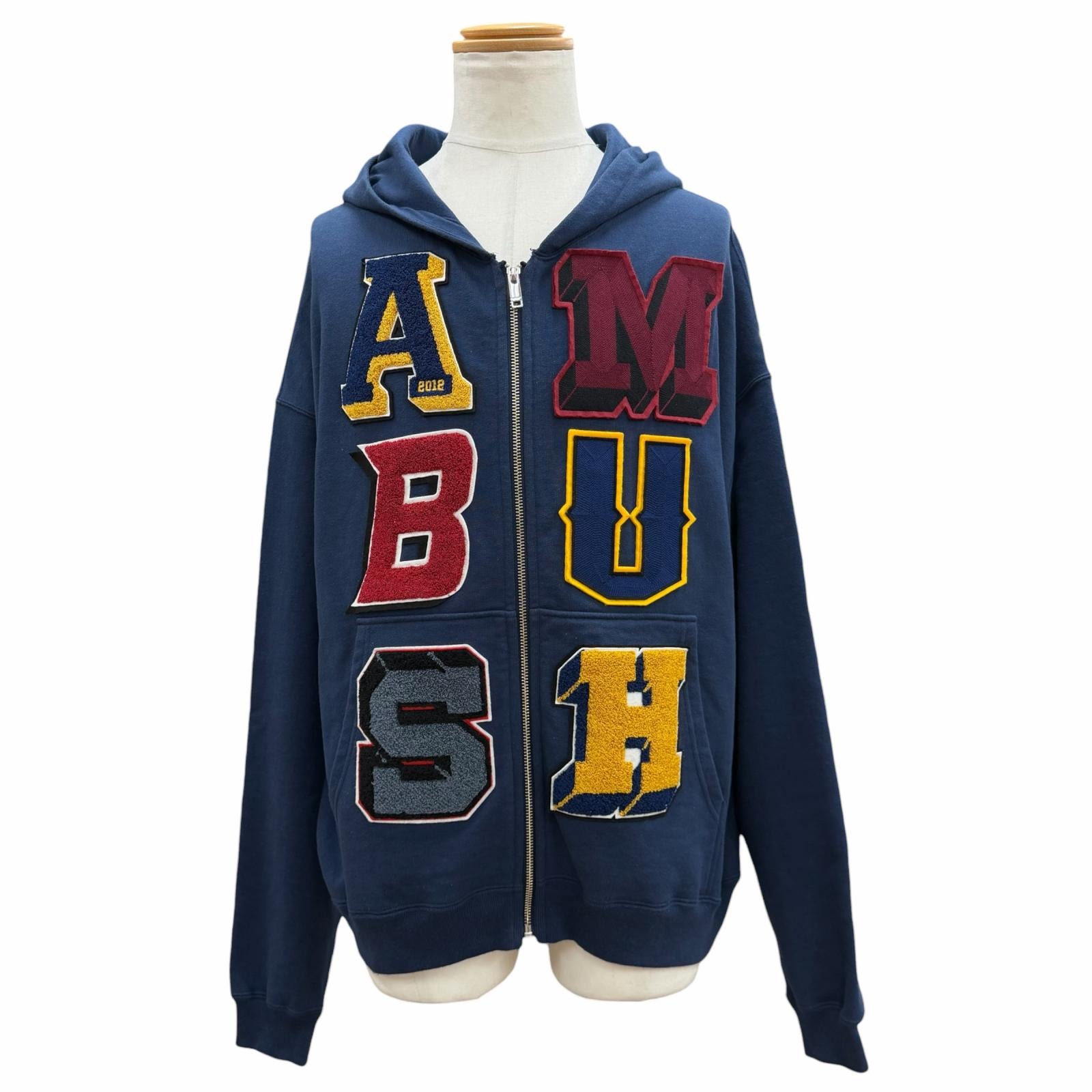 美品 アンブッシュ パーカー ブルー メンズ S 12115453 ロゴパッチ