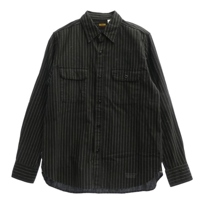 WACKO MARIA ワコマリア 長袖シャツ BIG YANK WABASH STRIPE ウォバッシュ ストライプ シャツ ブラック系 S【中古】