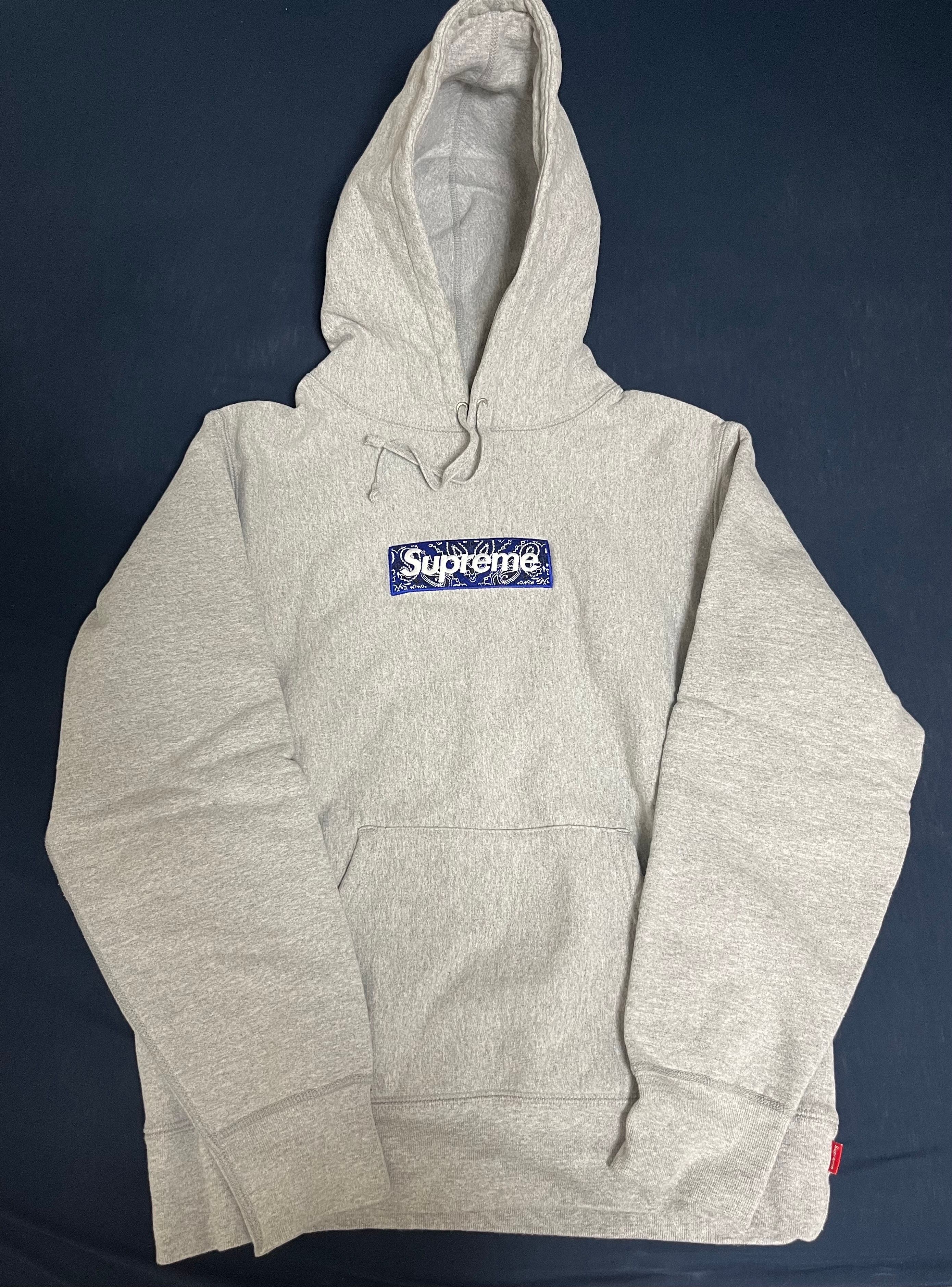 Supreme Bandana Box Logo Hooded Sweatshirt "Grey"