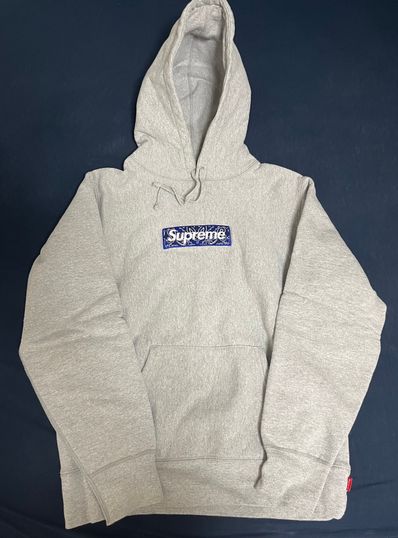 Supreme Bandana Box Logo Hooded Sweatshirt "Grey"
