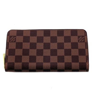 LOUIS VUITTON ルイ・ヴィトン ダミエ ジッピー ウォレット 長財布 N60046 ダミエキャンバス ブラウン ローズ バレリーヌ エベヌ レディース【中古】