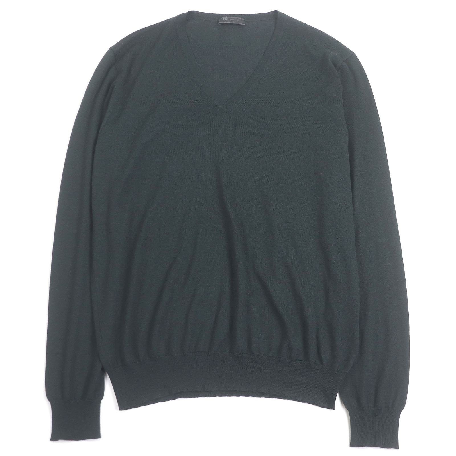 美品 プラダ ニット ダークグリーン メンズ 54 UMB221
