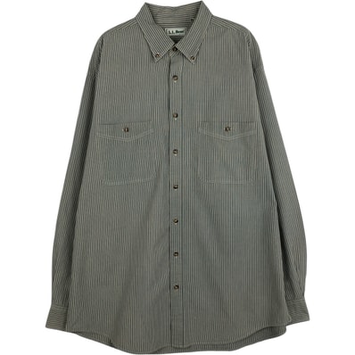 古着 90年代~ エルエルビーン L.L.Bean 長袖 ボタンダウンストライプシャツ メンズL相当 ヴィンテージ/eaa625237