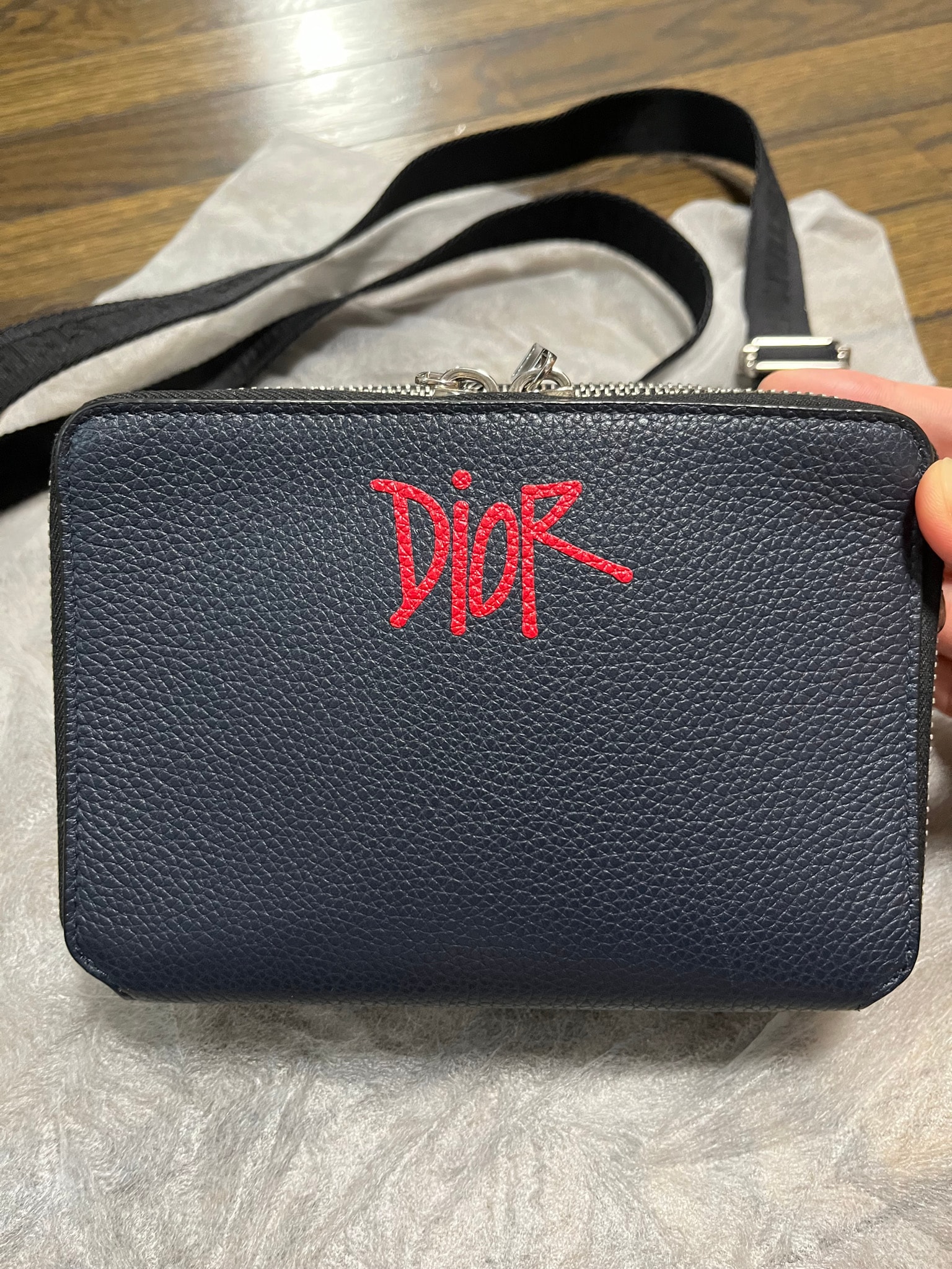 Dior x Shawn Stussy Pouch with Shoulder Strap "Navy"