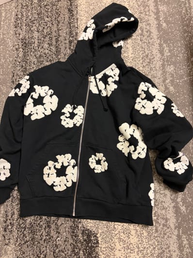 DENIM TEARS Cotton Wreath Zip Hoodie "Black"