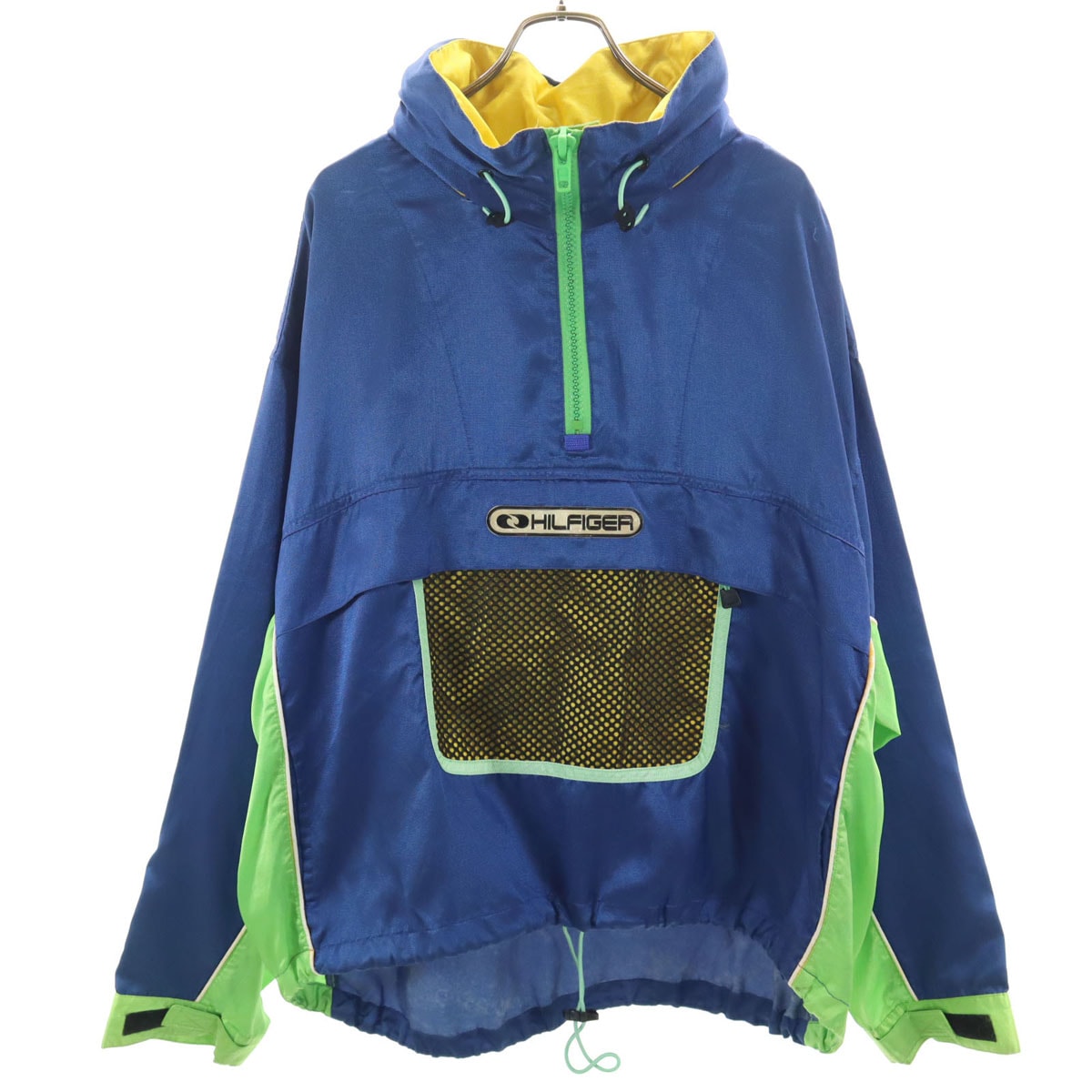 TOMMY HILFIGER トミーヒルフィガー 90s オールド フラッグタグ アノラック ナイロンジャケット XL 青紺系 プルオーバー ポケッタブル