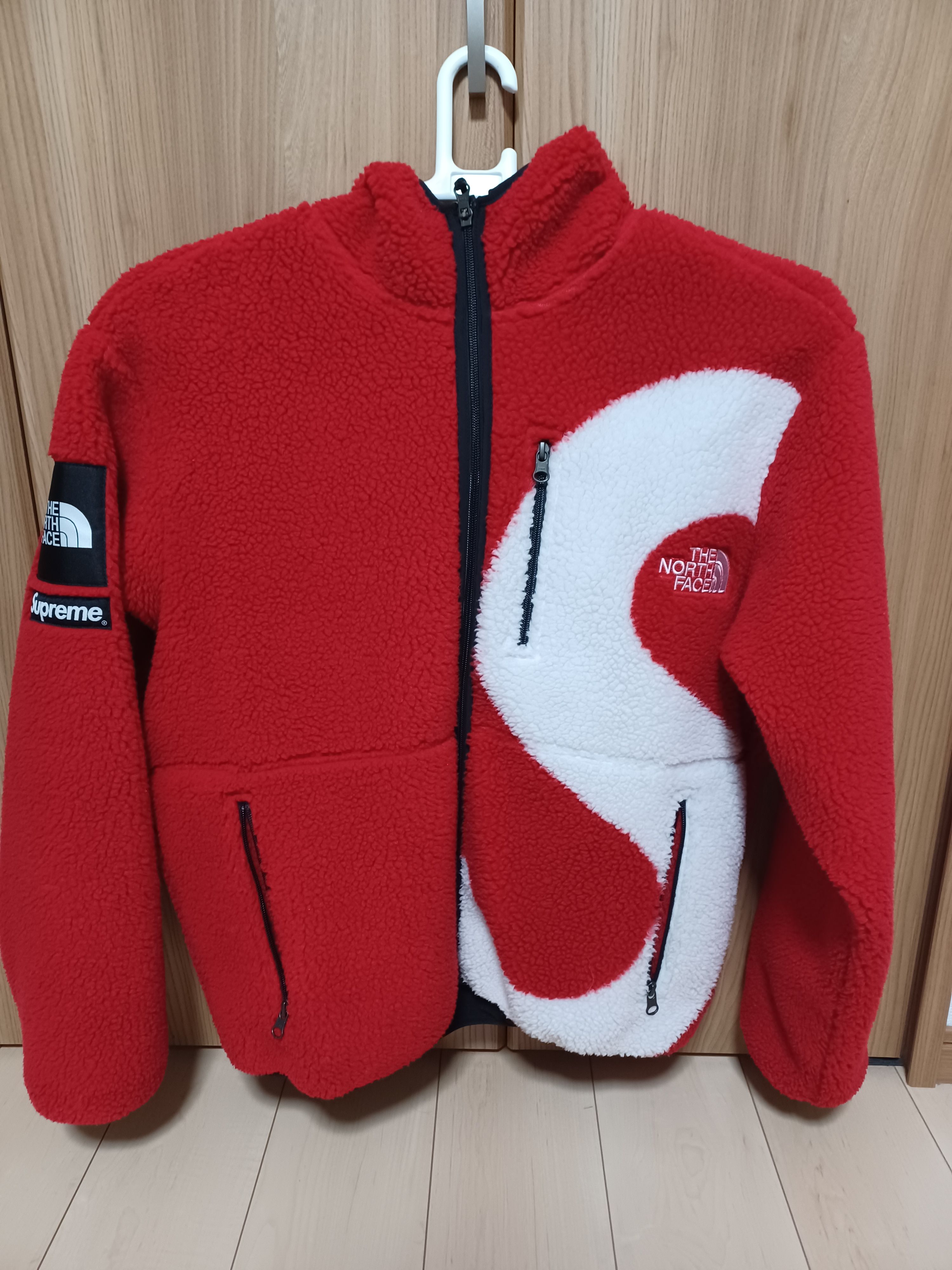 Supreme x The North Face S Logo Hooded Fleece Jacket "Red"