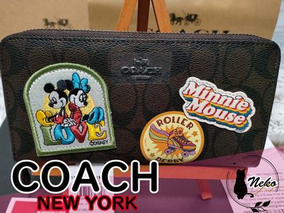 特別価格!!️【コーチ×ディスニー】 ミッキー&ミニー ブラウンパッチ 長財布