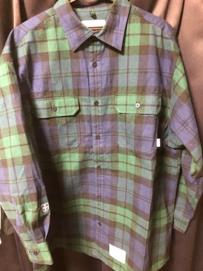 Wtaps Deck / LS / Cotton. Flannel. Textile. Crst "Green"