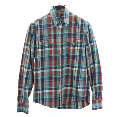RRL ダブルアールエル チェック柄 長袖 ウエスタンシャツ 2 グリーン 他 RALPH LAUREN ラルフローレン