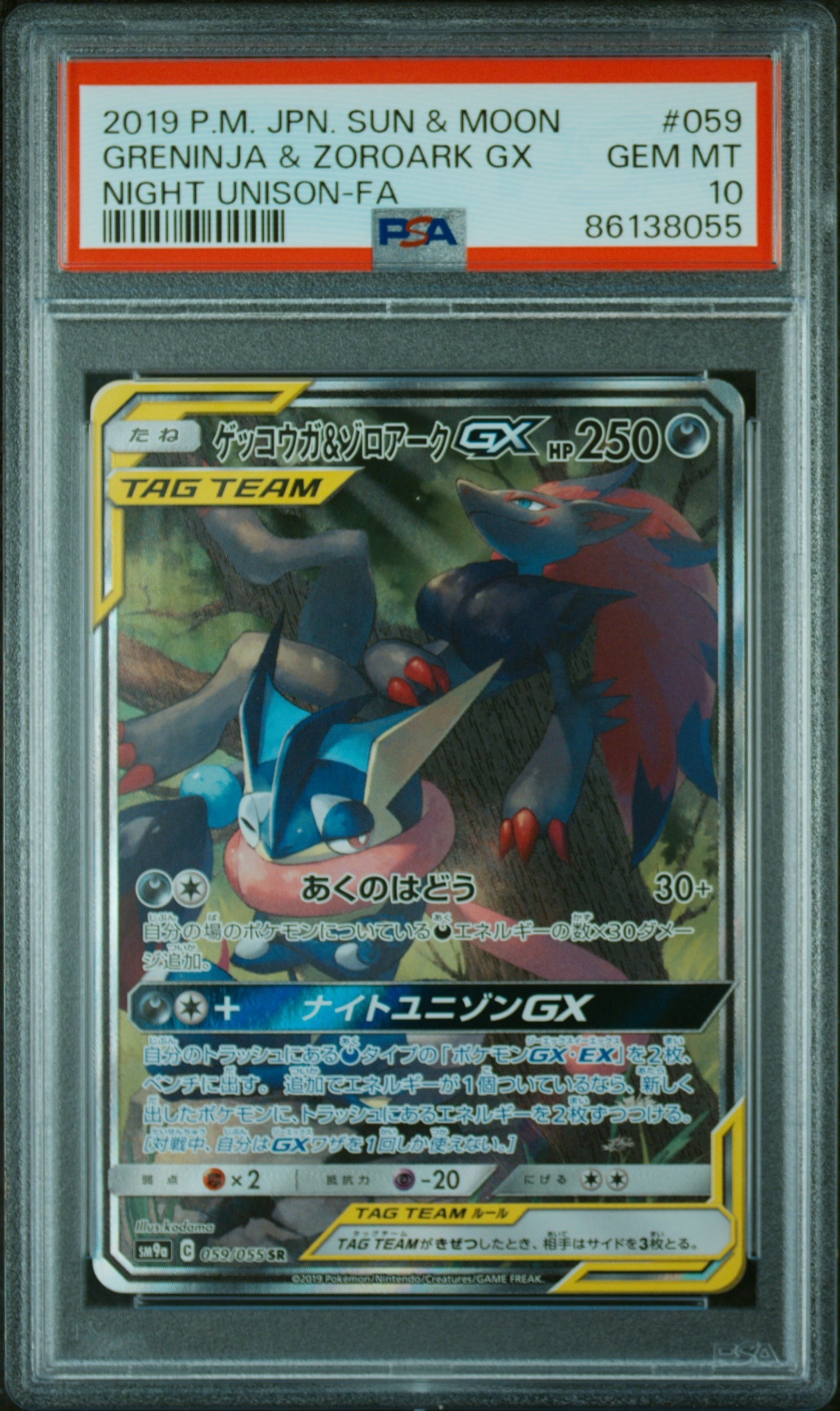 ゲッコウガ&ゾロアークGX SR: SA[SM9a 059/055](強化拡張パック「ナイトユニゾン」)