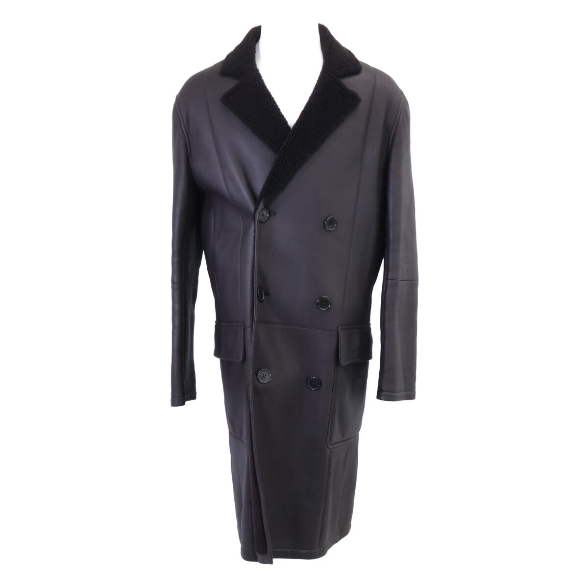 エルメス ベイビーラムスキン ダブルブレスト ムートン 48