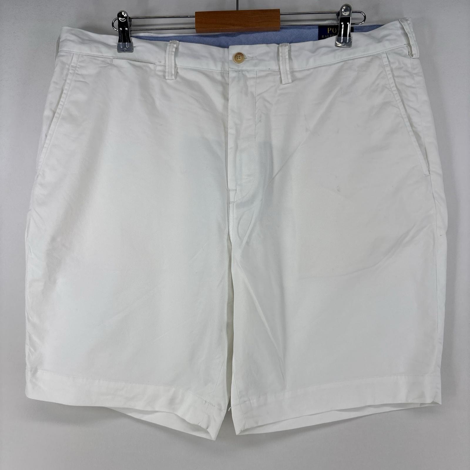 古着 ポロ・ラルフローレン POLO RALPH LAUREN ショートパンツ チノパン ワンポイントロゴ ジップ ハーフパンツ w38  ホワイト メンズ