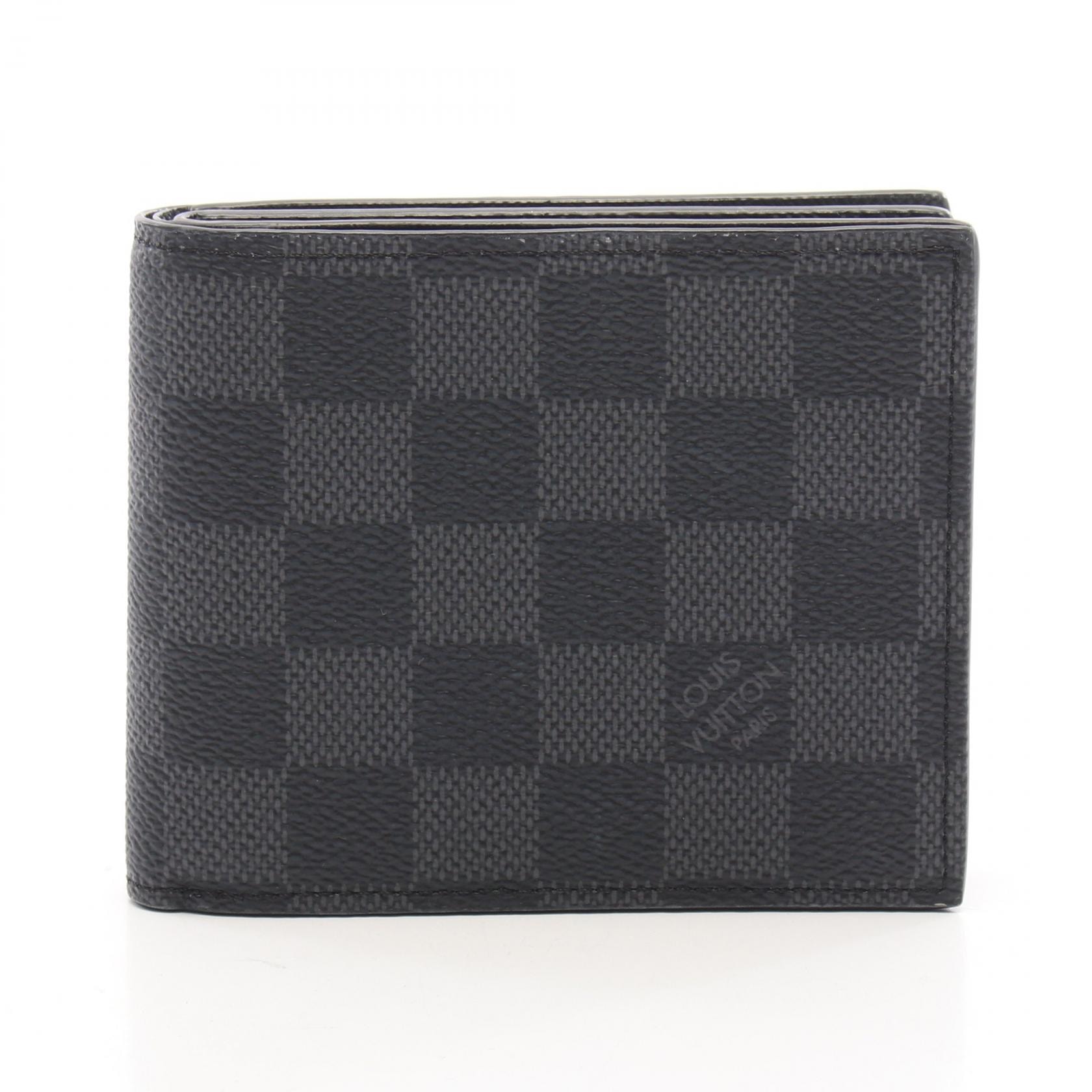 ルイ・ヴィトン LOUIS VUITTON ポルトフォイユ アメリゴNM ダミエグラフィット 二つ折り財布 財布 PVC メンズ ブラック系 N60053 【中古】