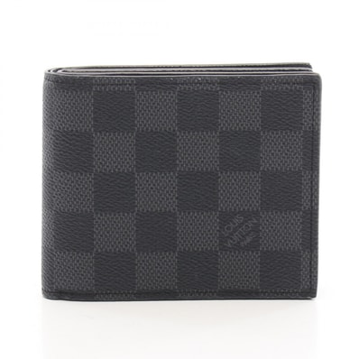 ルイ・ヴィトン LOUIS VUITTON ポルトフォイユ アメリゴNM ダミエグラフィット 二つ折り財布 財布 PVC メンズ ブラック系 N60053 【中古】