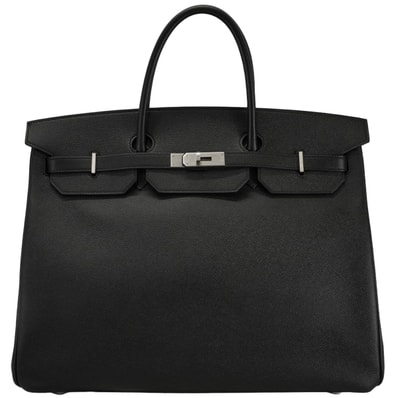 HERMES エルメス ハンドバッグ バーキン40 スペシャルオーダー ピロー付 シューティングスター ホットスタンプ 黒 (ブラック)/ブルーインディゴ エプソン マットシルバー金具 Z刻印 新品同様【中古】