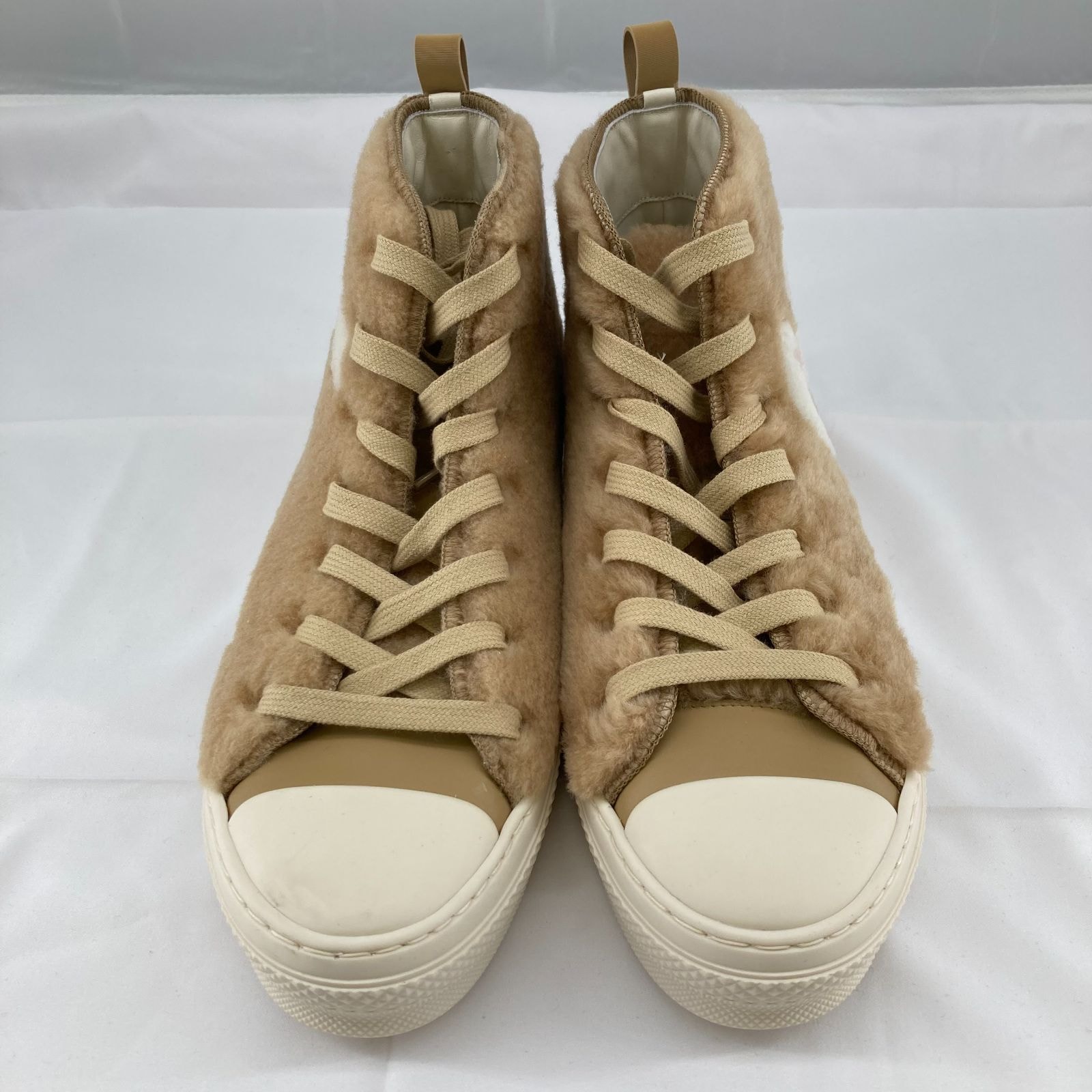 Christian Dior(クリスチャン・ディオール)DIOR×ERL B23 ボアラビット ハイカットスニーカー #42 ベージュ