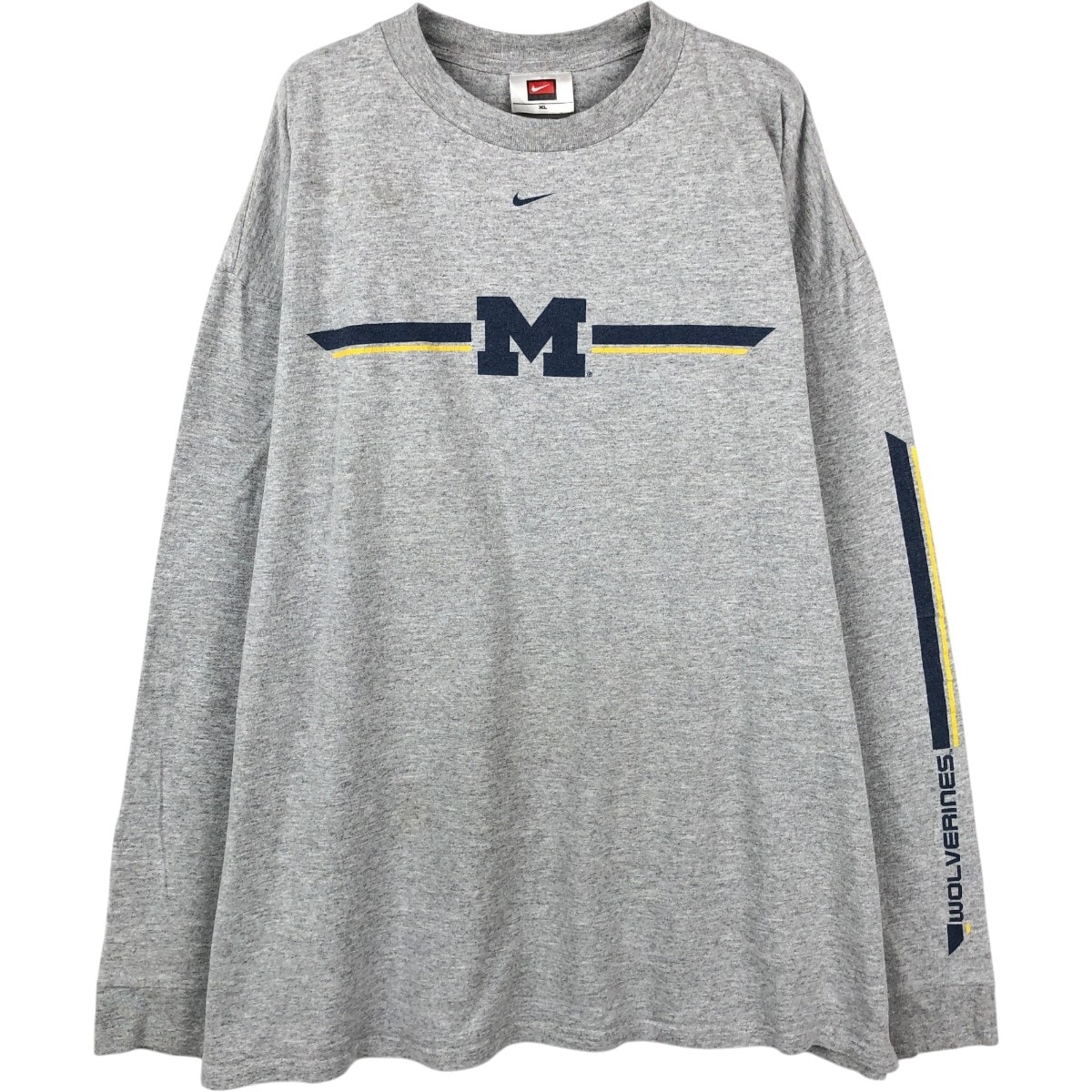 古着 00年代 ナイキ NIKE TEAM センターロゴ カレッジ ロングTシャツ ロンT メンズXL相当/eaa671420