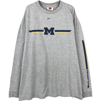 古着 00年代 ナイキ NIKE TEAM センターロゴ カレッジ ロングTシャツ ロンT メンズXL相当/eaa671420